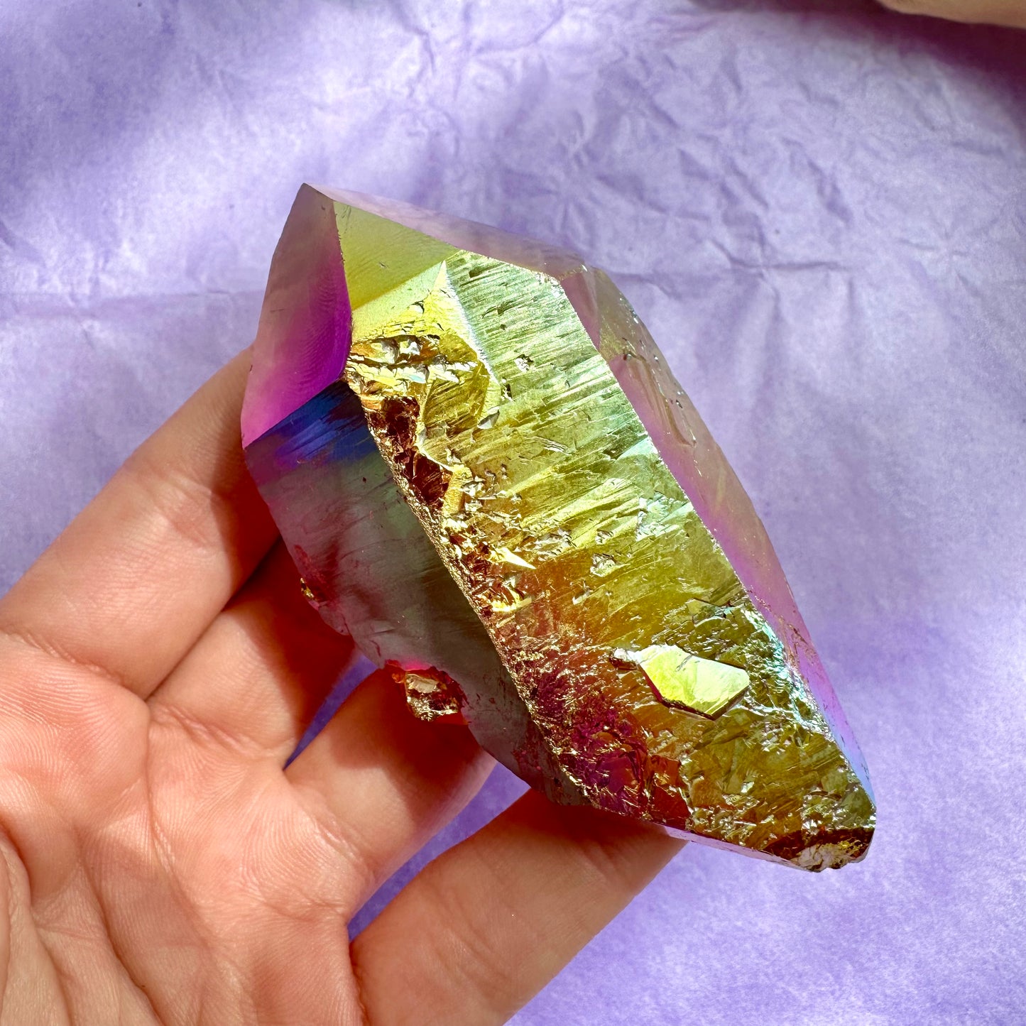 Sunset Aura Quartz | Double Terminated