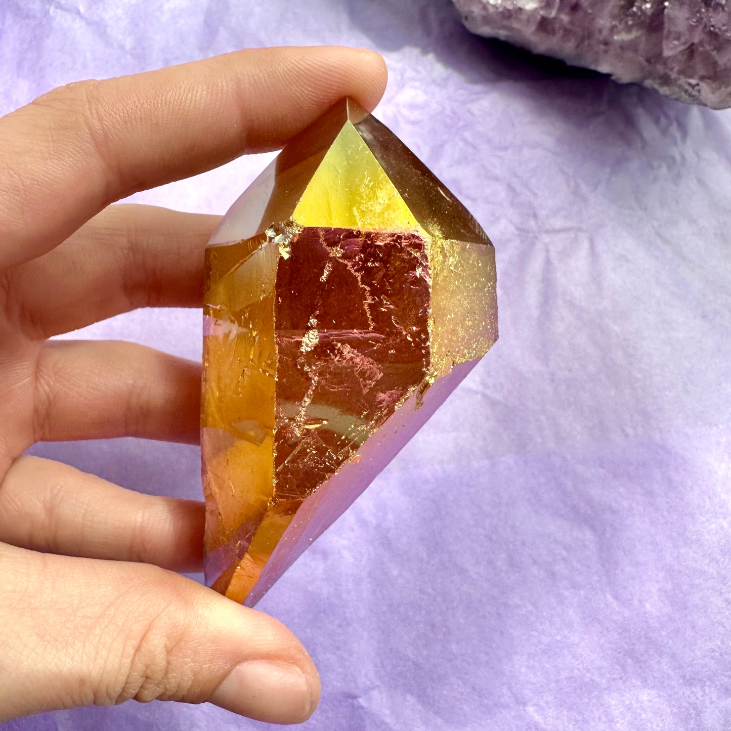 Sunset Aura Quartz | Double Terminated