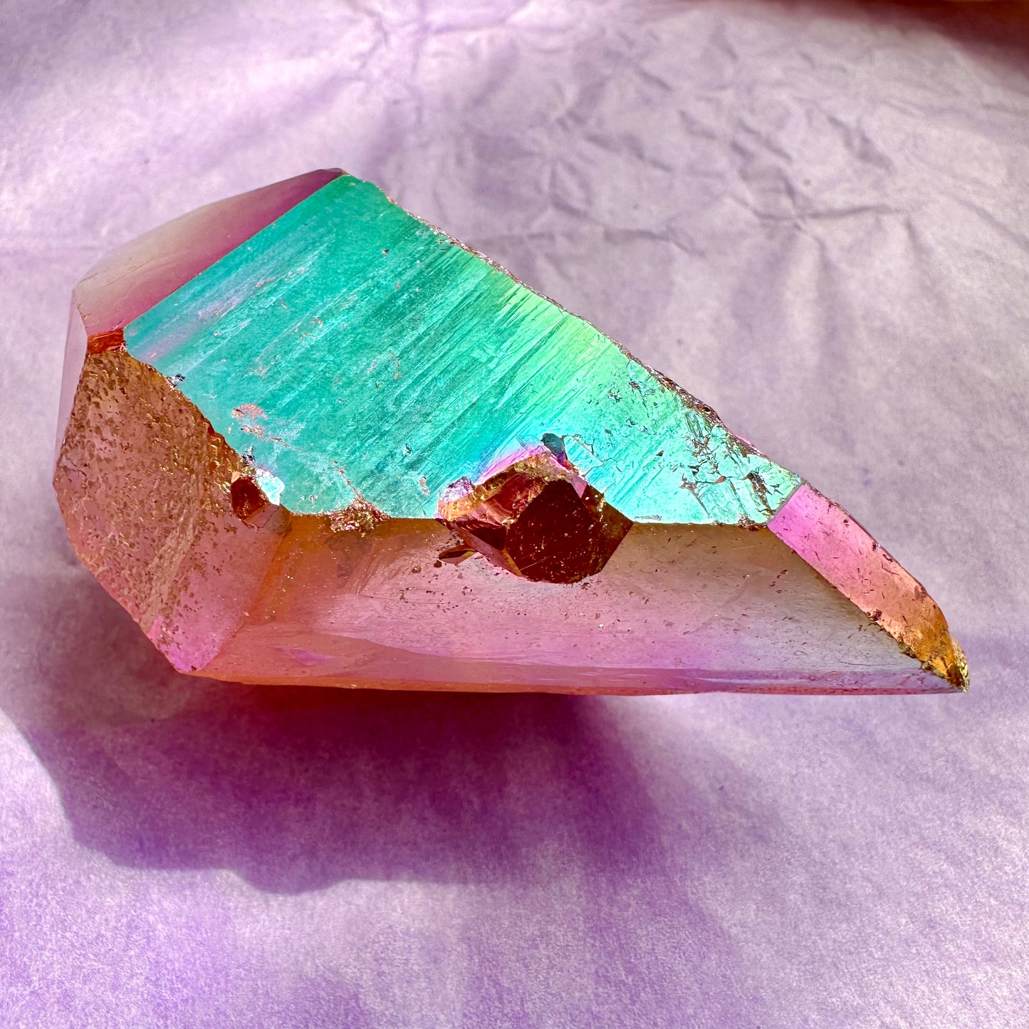 Sunset Aura Quartz | Double Terminated