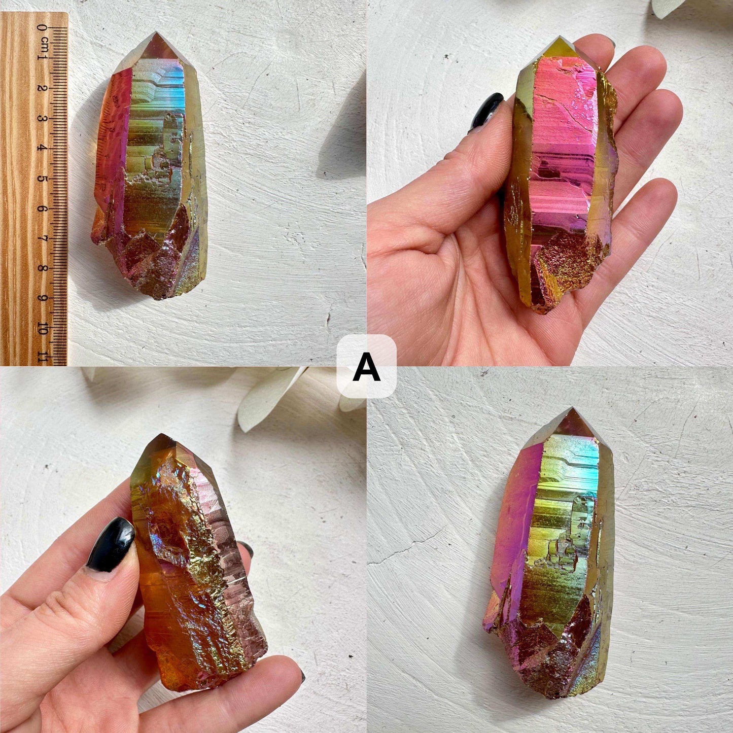 Sunset Aura Quartz Crystal - GetYourCrystal