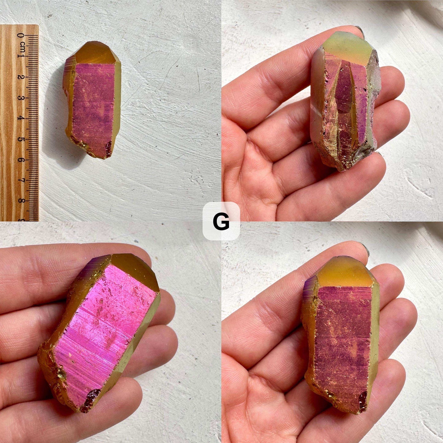 Sunset Aura Quartz Crystal - GetYourCrystal