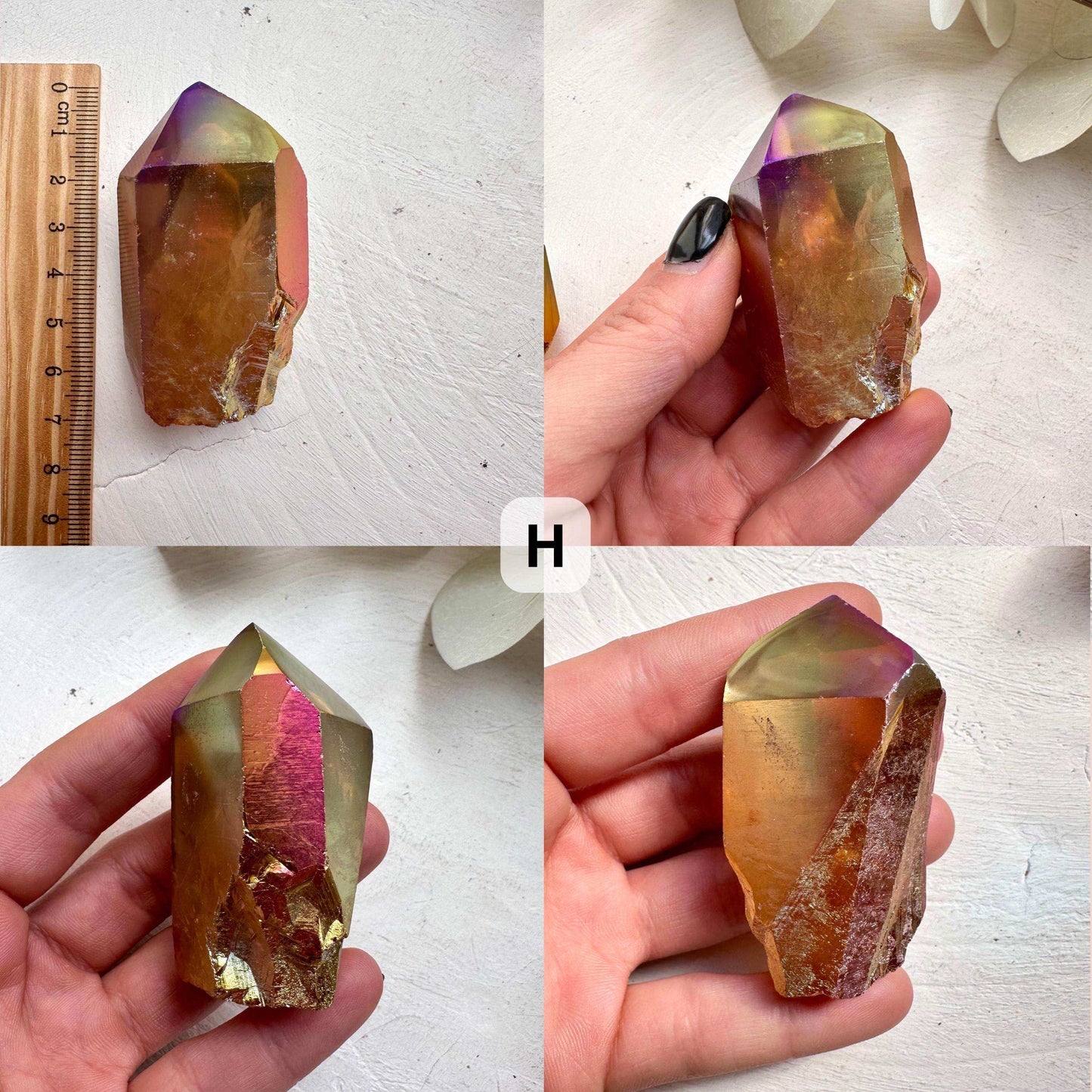 Sunset Aura Quartz Crystal - GetYourCrystal