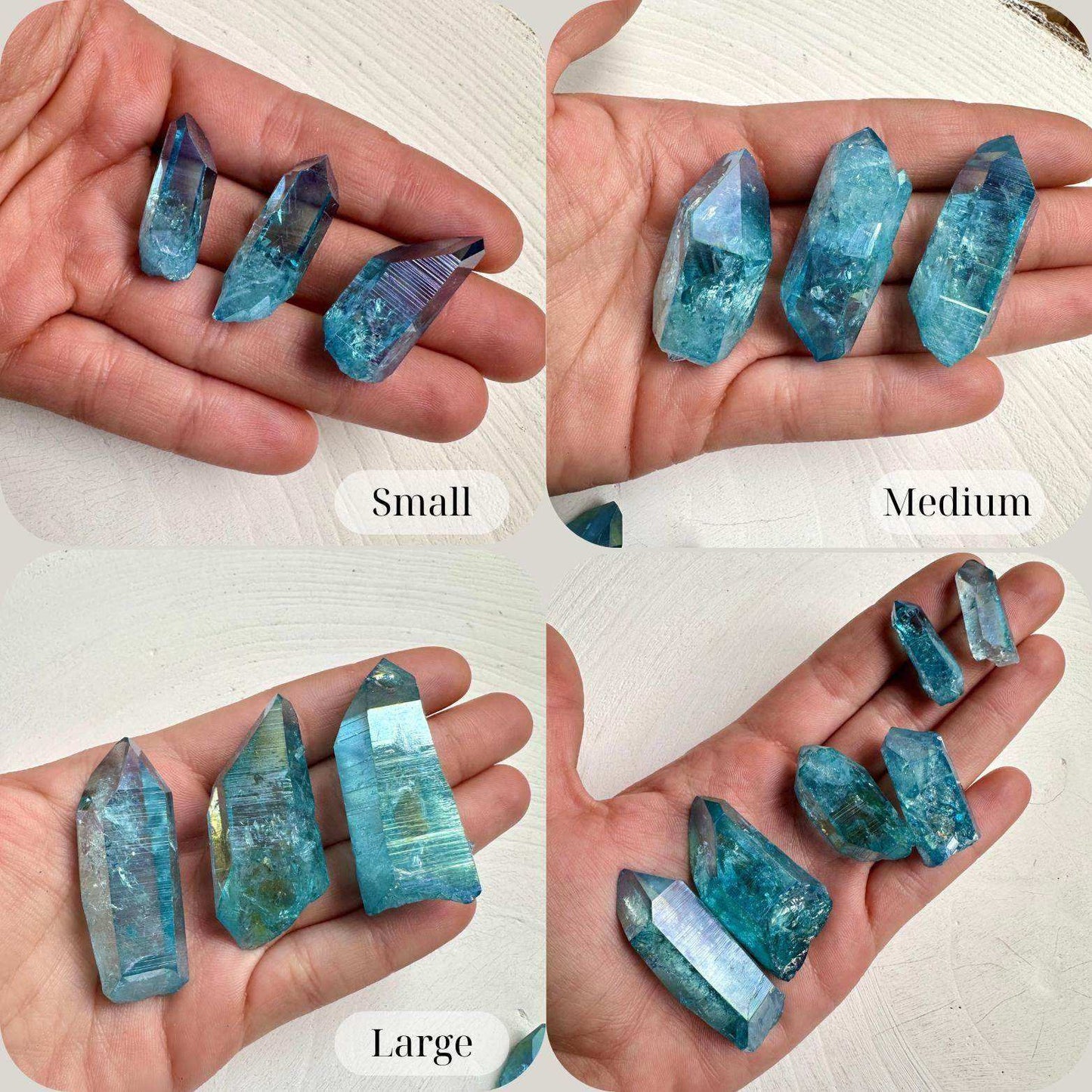 Aqua Aura Quartz Point - GetYourCrystal