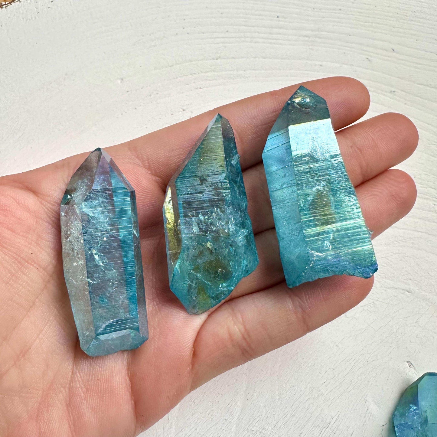 Aqua Aura Quartz Point - GetYourCrystal