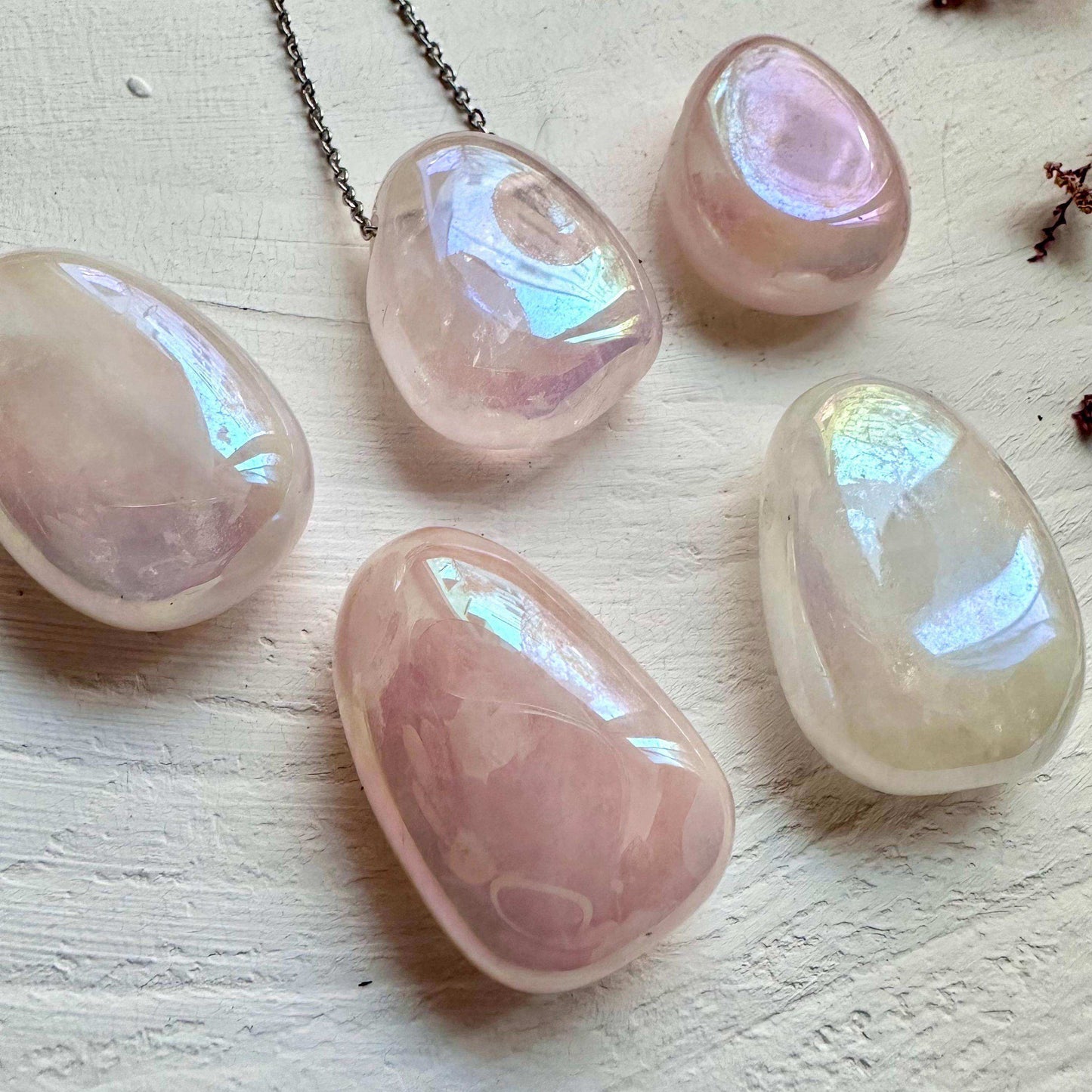 Angel Aura Rose Quartz Necklace - GetYourCrystal