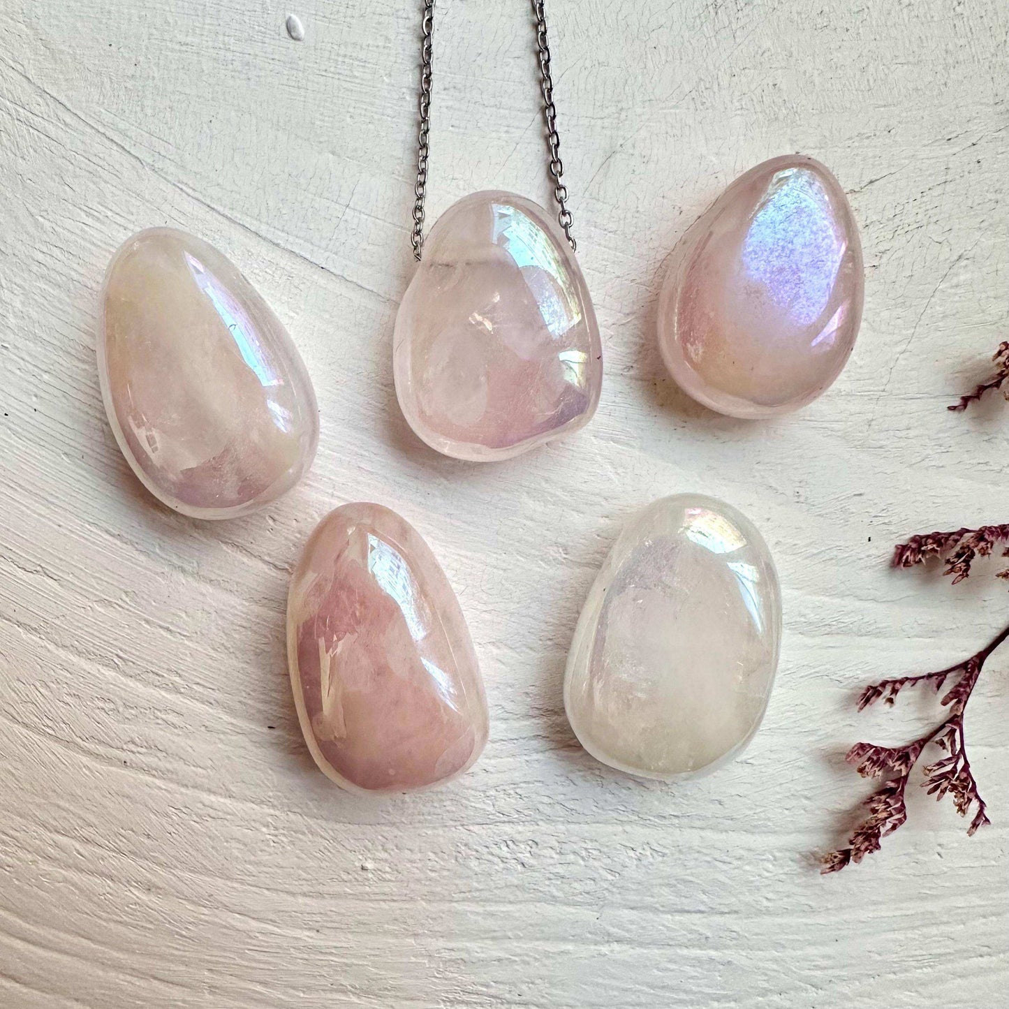 Angel Aura Rose Quartz Necklace - GetYourCrystal
