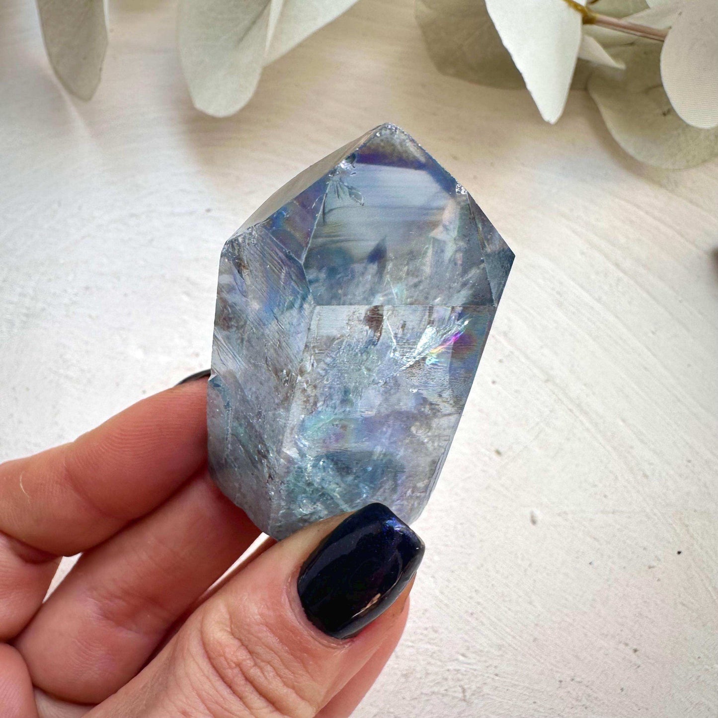 Aqua Aura Quartz Crystal Point - GetYourCrystal