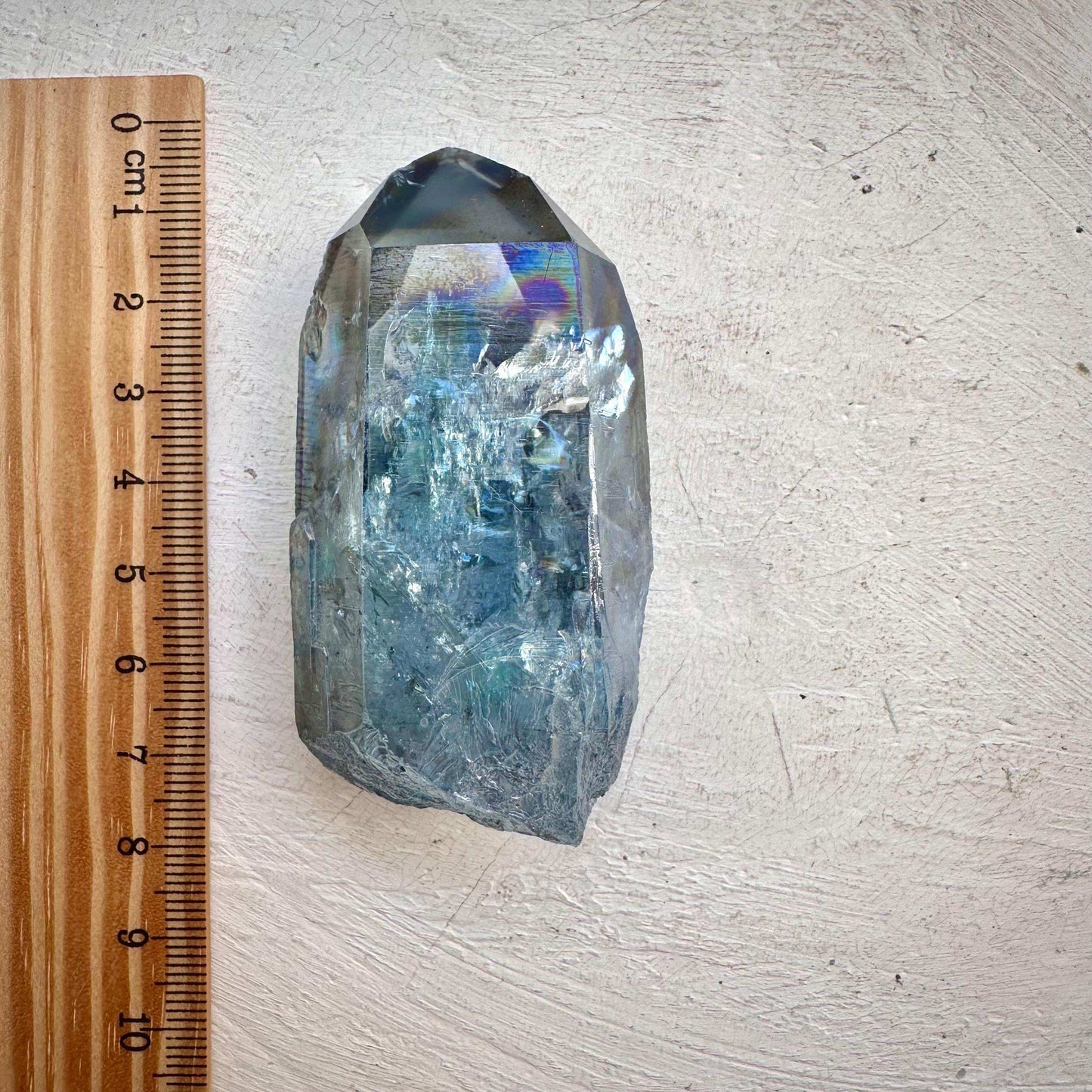 Aqua Aura Quartz Crystal Point - GetYourCrystal