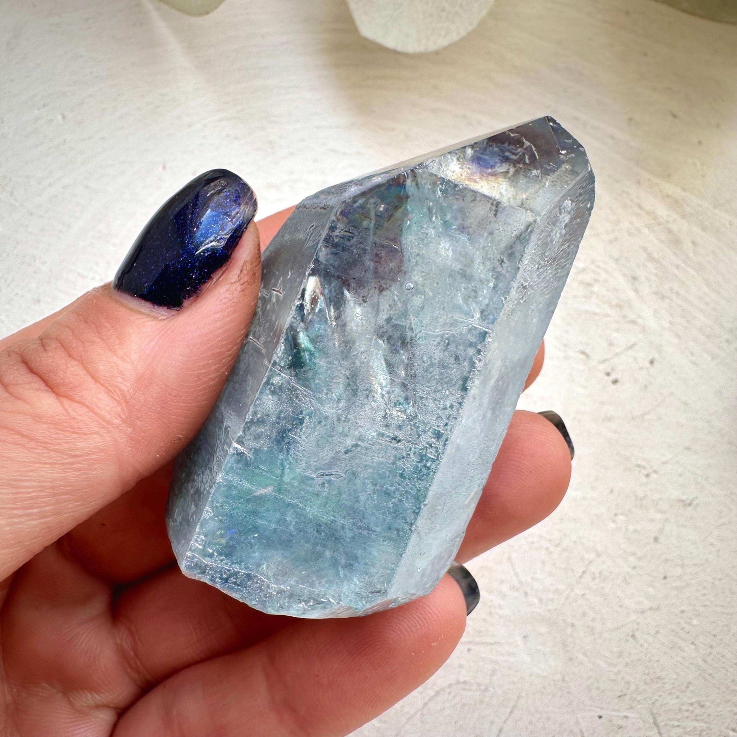 Aqua Aura Quartz Point - GetYourCrystal