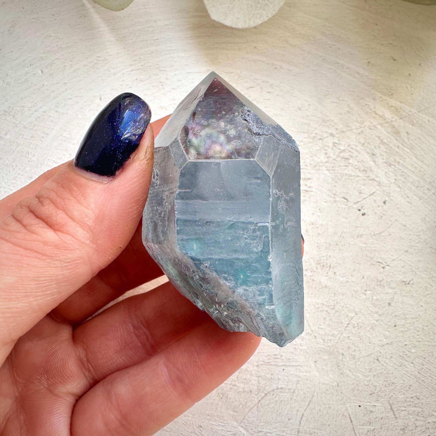 Aqua Aura Quartz Point - GetYourCrystal