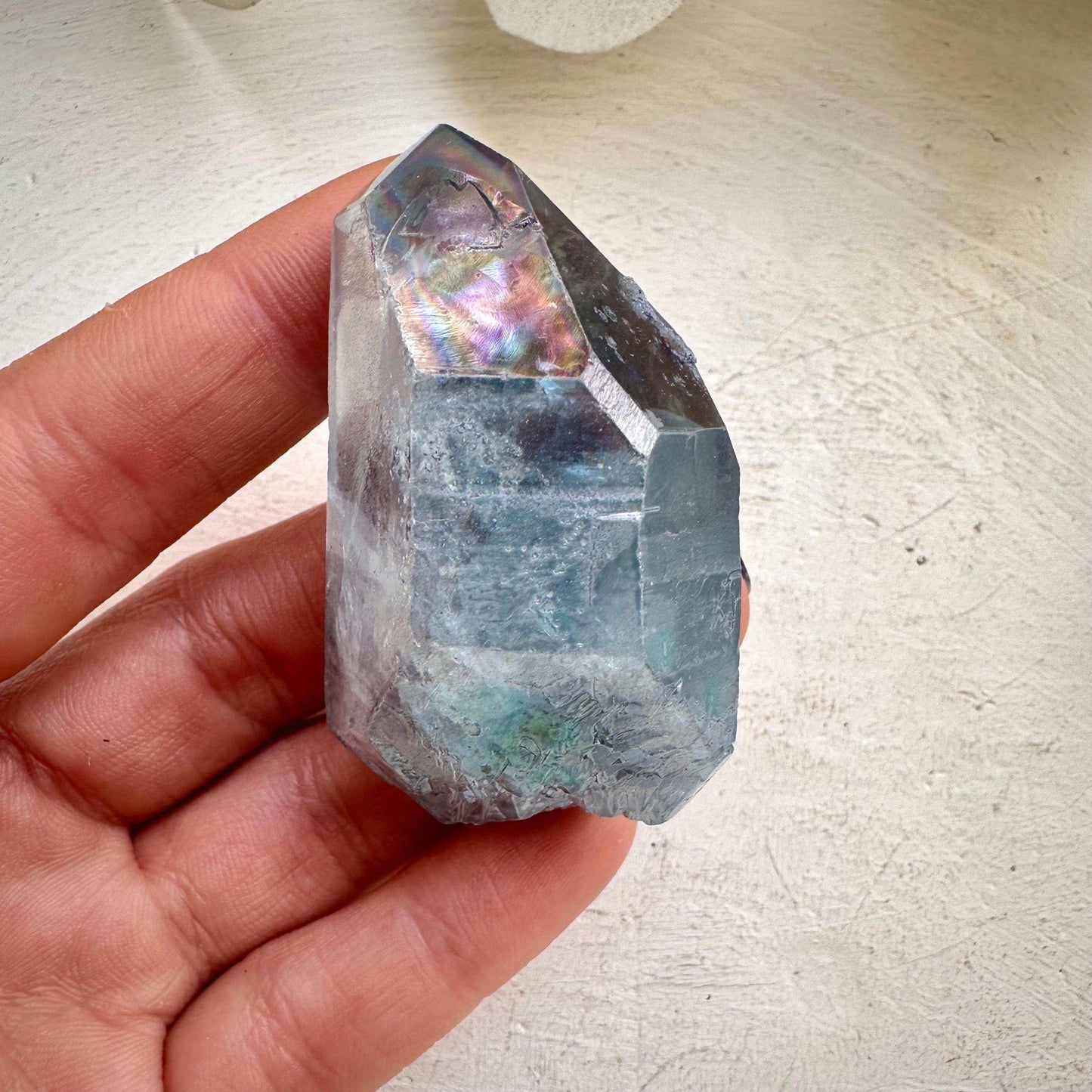 Aqua Aura Quartz Point - GetYourCrystal