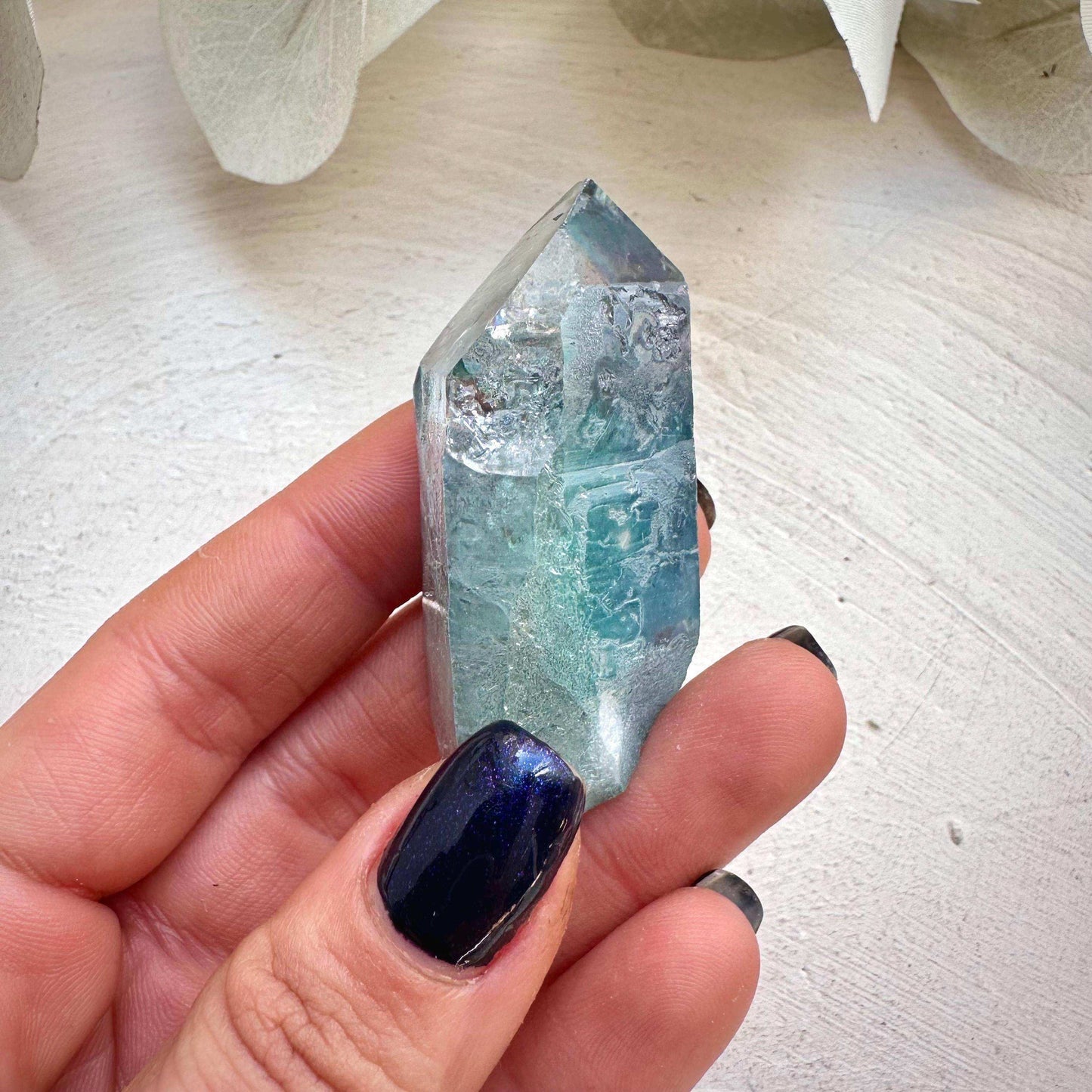 Aqua Aura Quartz Point - GetYourCrystal