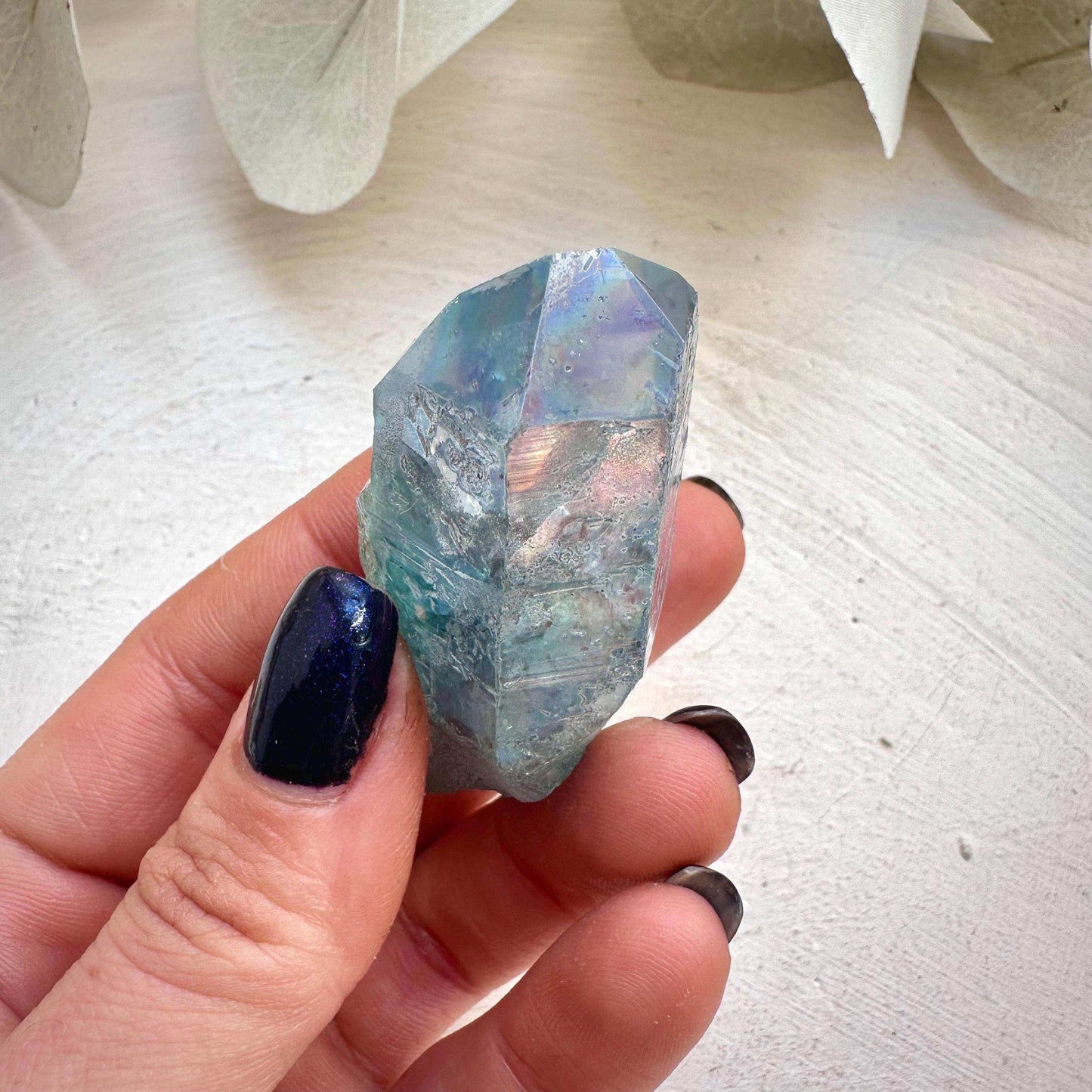 Aqua Aura Quartz Point - GetYourCrystal