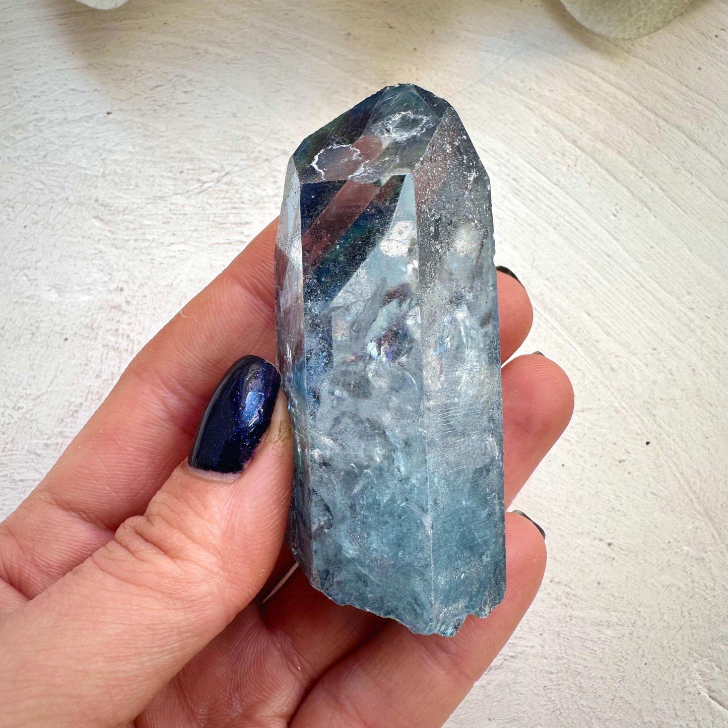 Aqua Aura Quartz Point - GetYourCrystal