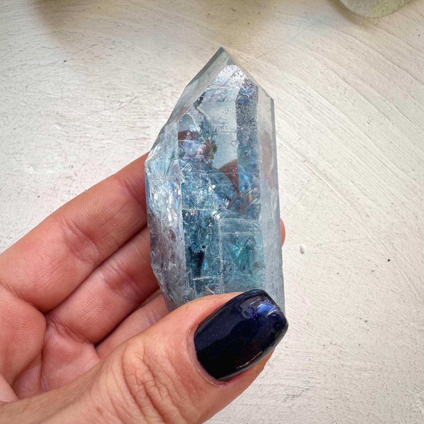 Aqua Aura Quartz Point - GetYourCrystal