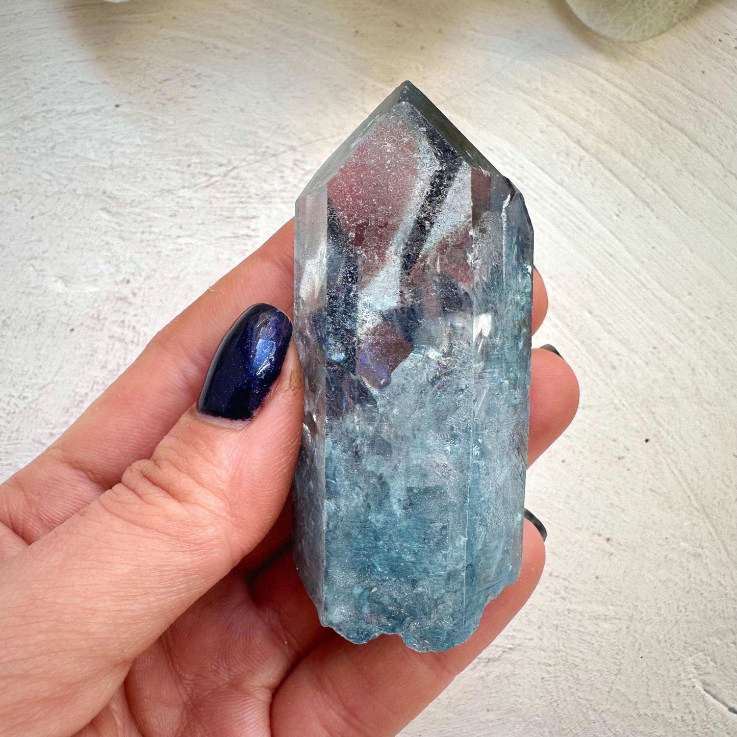 Aqua Aura Quartz Point - GetYourCrystal