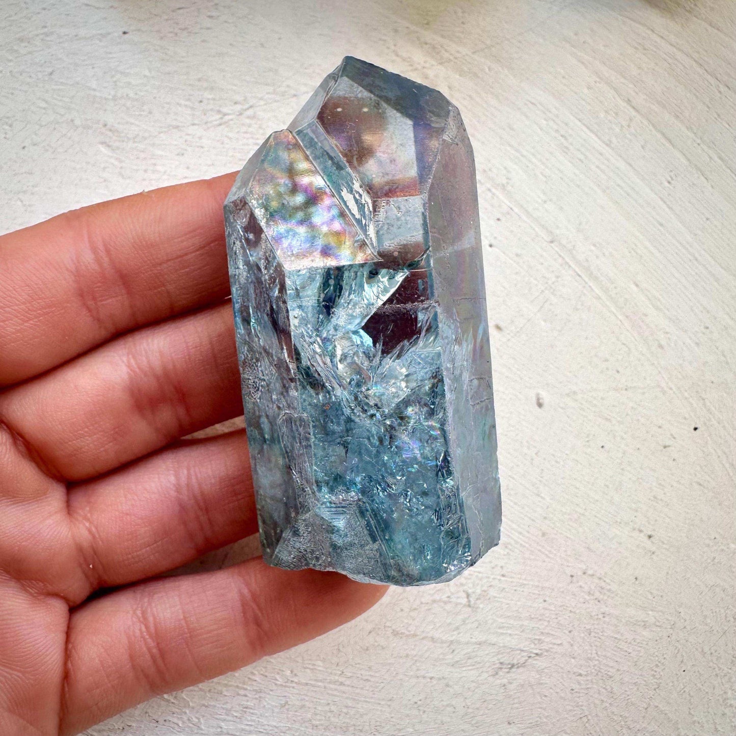 Aqua Aura Quartz Point - GetYourCrystal