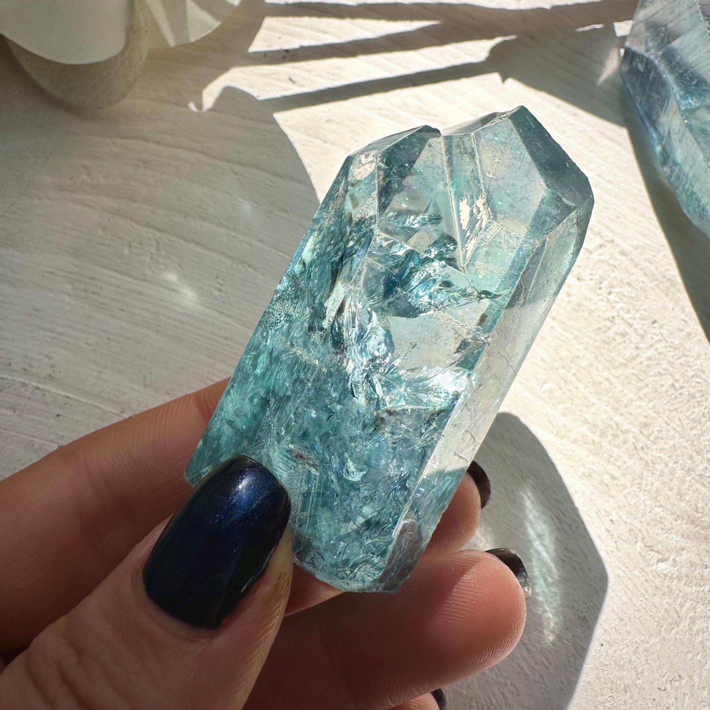 Aqua Aura Quartz Point - GetYourCrystal