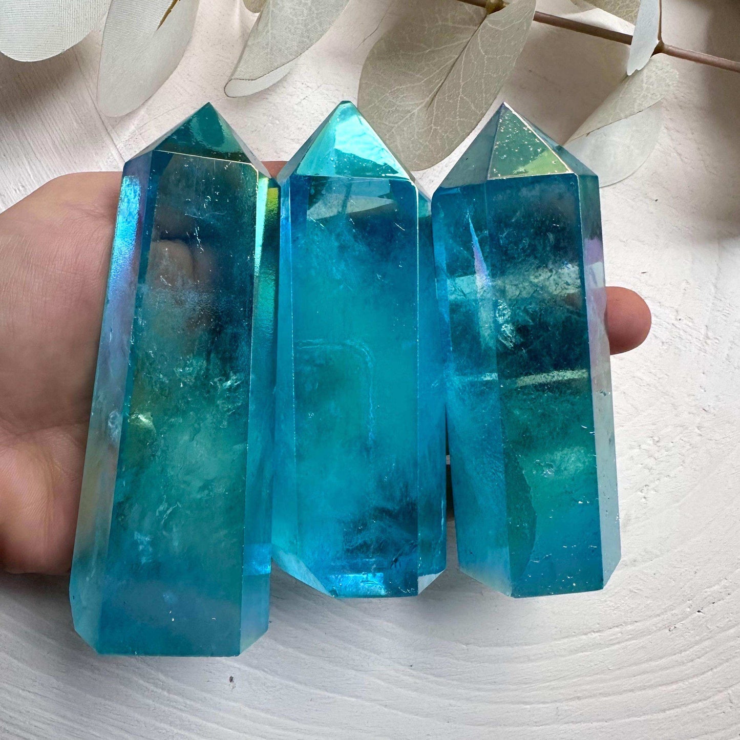 Aqua Aura Quartz Tower - GetYourCrystal