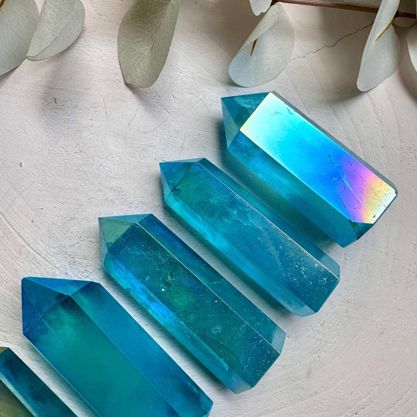 Aqua Aura Quartz Tower - GetYourCrystal