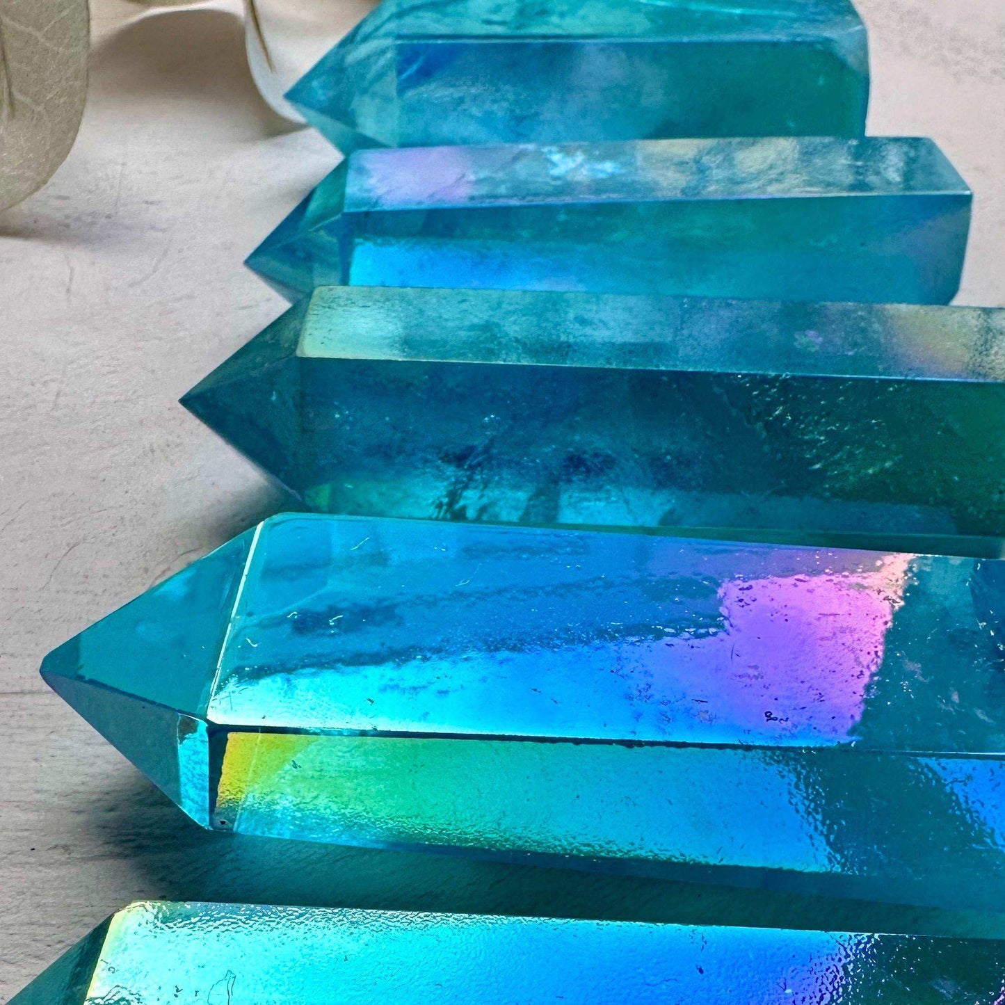 Aqua Aura Quartz Tower - GetYourCrystal