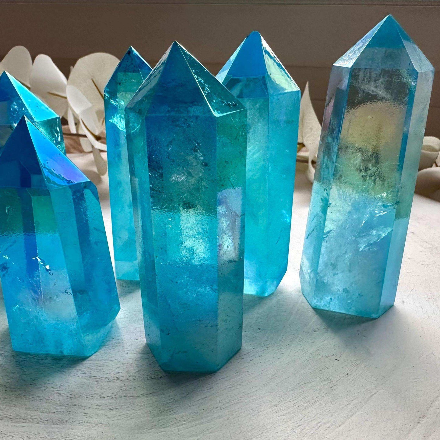 Aqua Aura Quartz Tower - GetYourCrystal