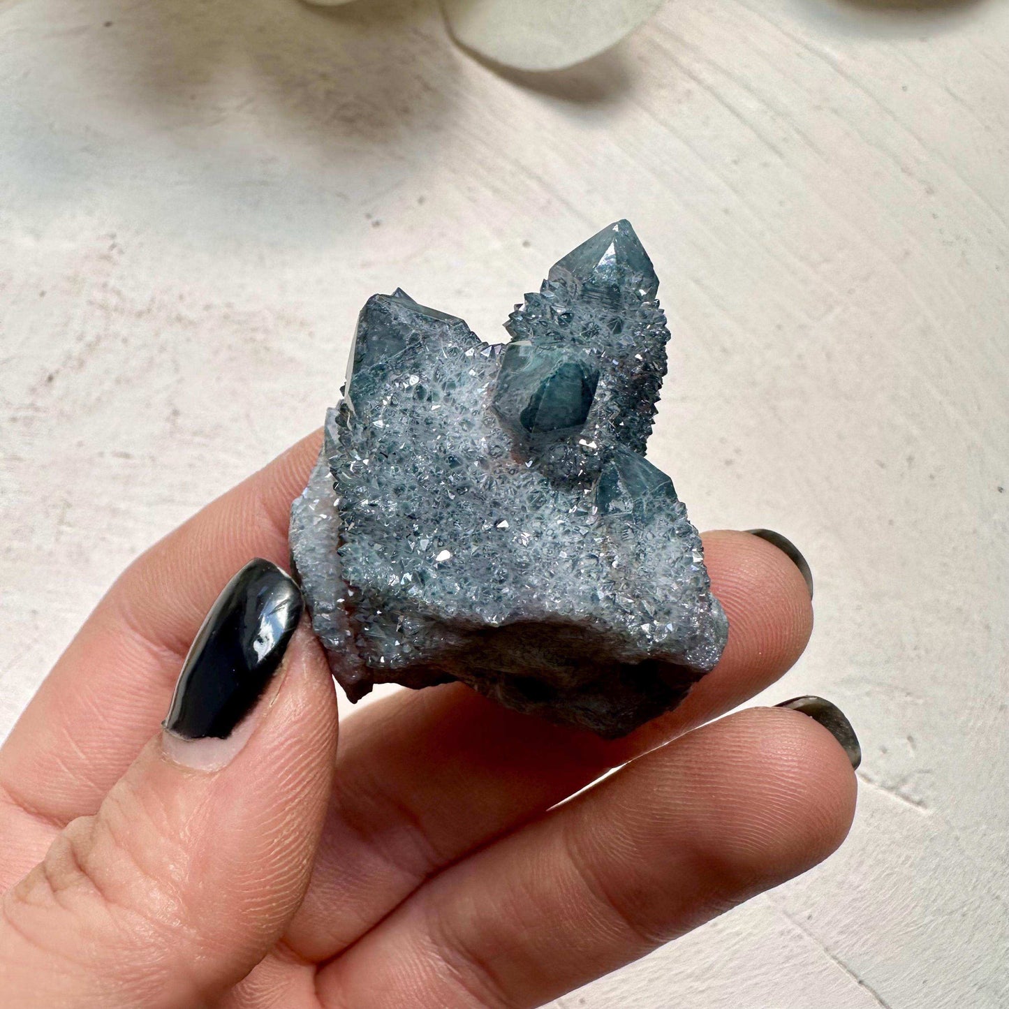 Aqua Aura Spirit Quartz Cluster - 24g - GetYourCrystal