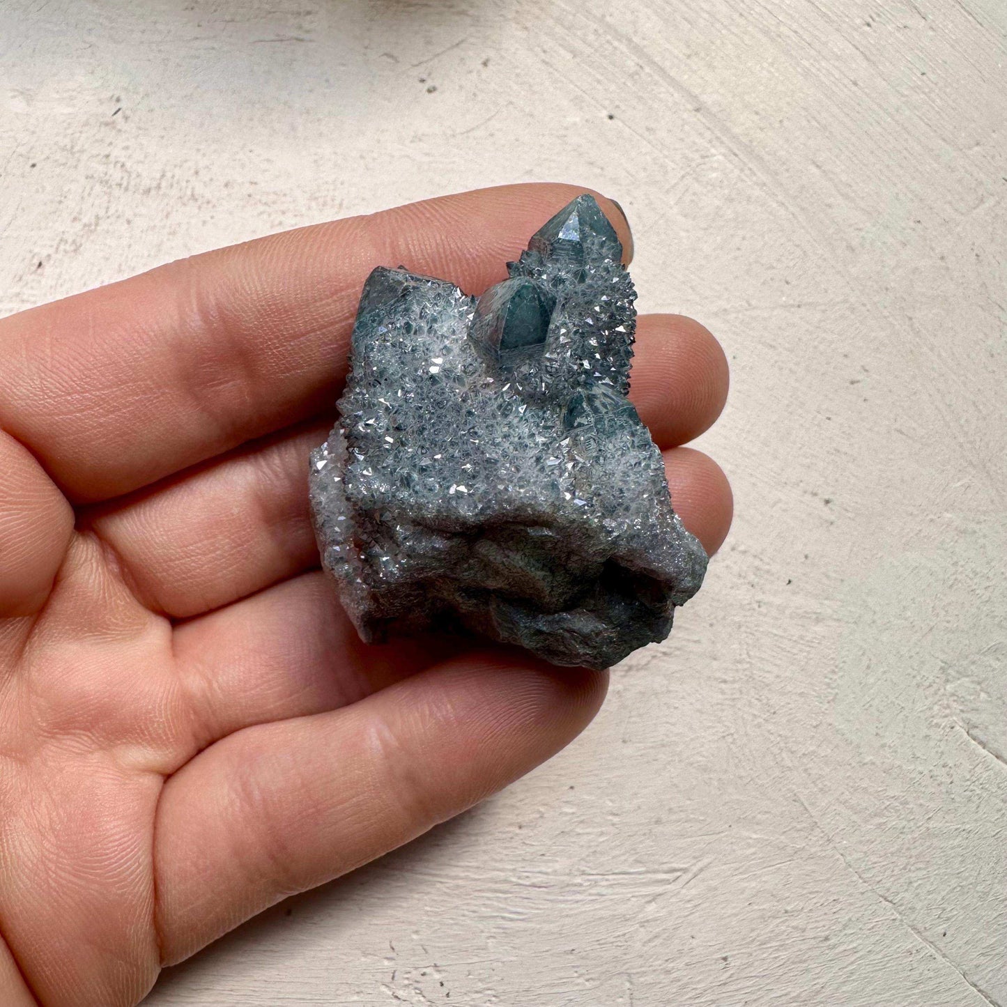 Aqua Aura Spirit Quartz Cluster - 24g - GetYourCrystal