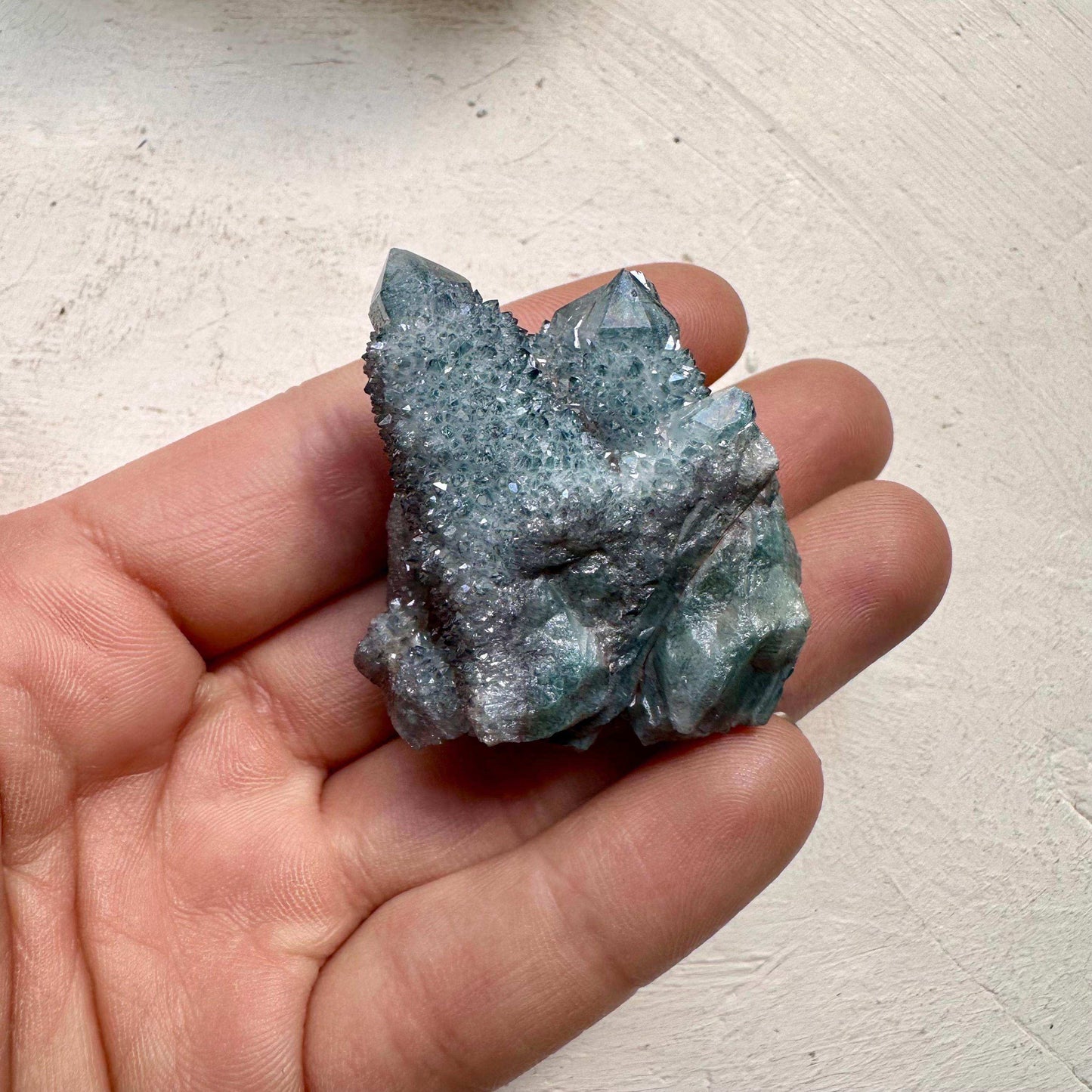 Aqua Aura Spirit Quartz Cluster - 24g - GetYourCrystal