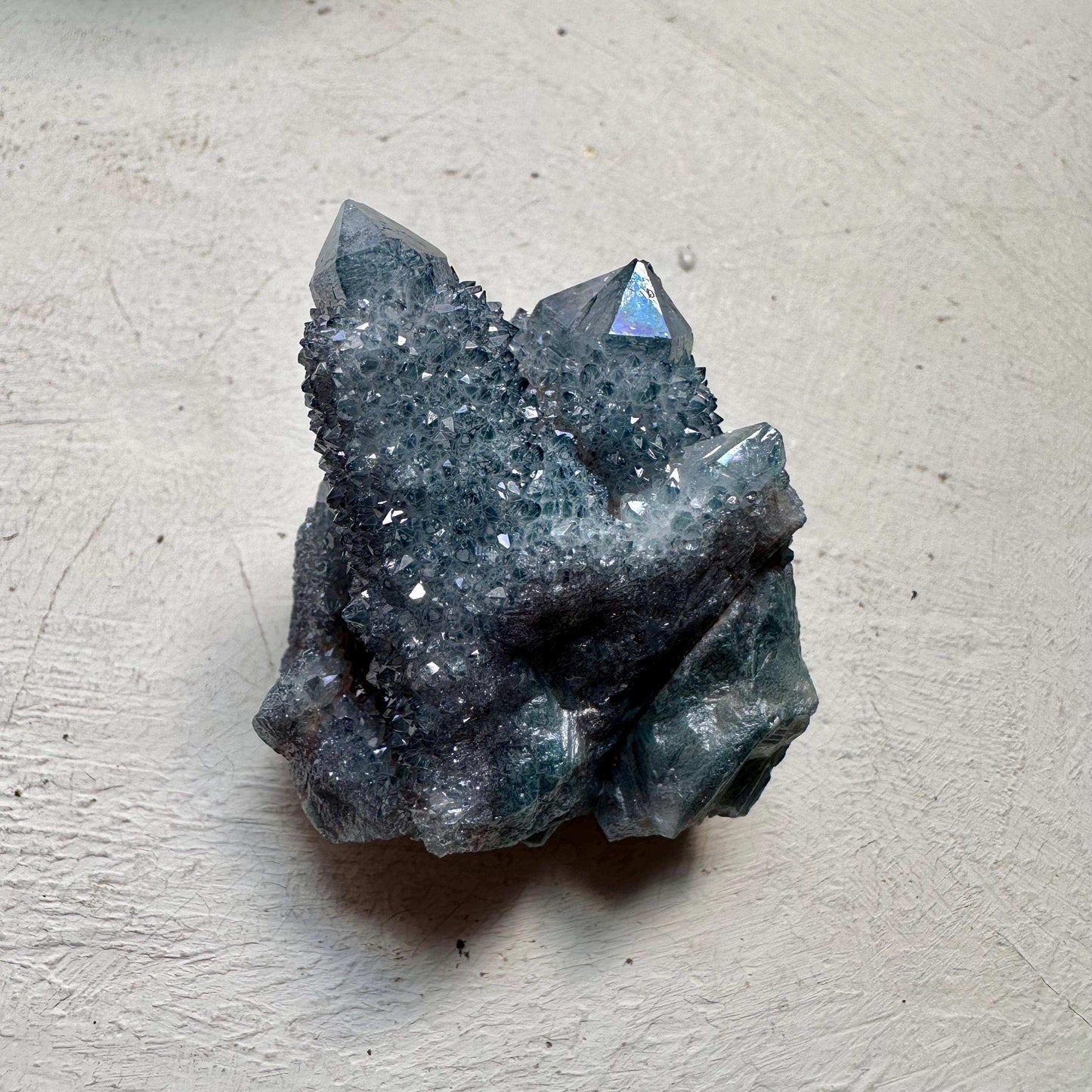 Aqua Aura Spirit Quartz Cluster - 24g - GetYourCrystal