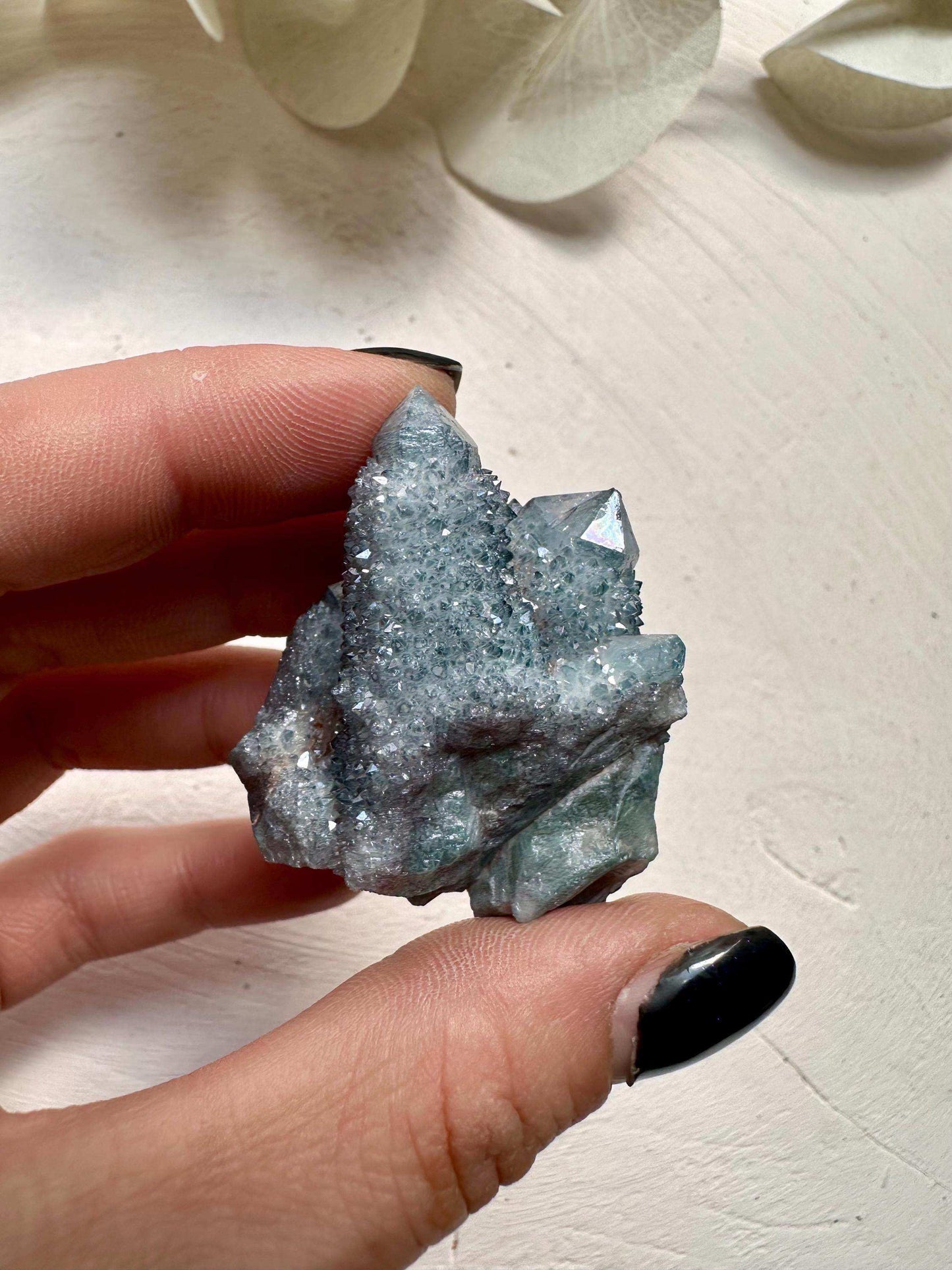 Aqua Aura Spirit Quartz Cluster - 24g - GetYourCrystal