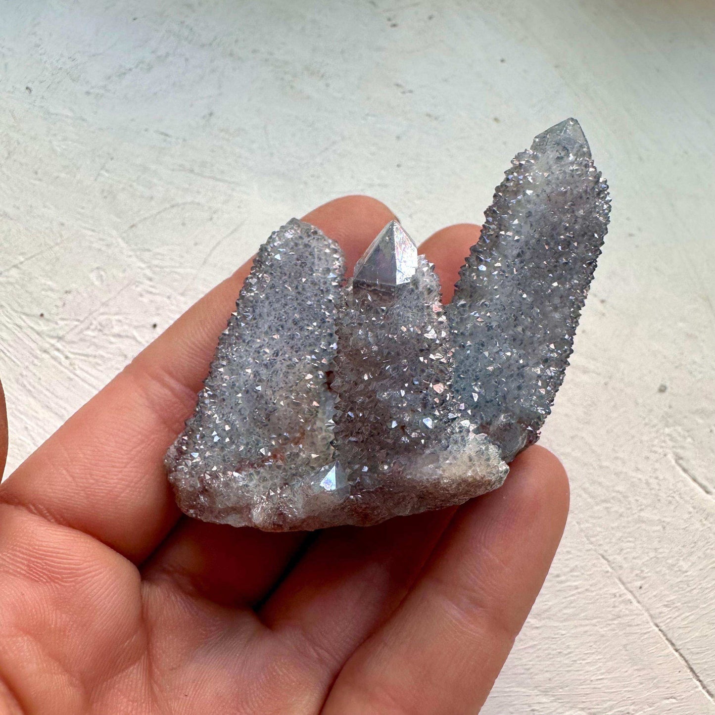 Aqua Aura Spirit Quartz Cluster - GetYourCrystal