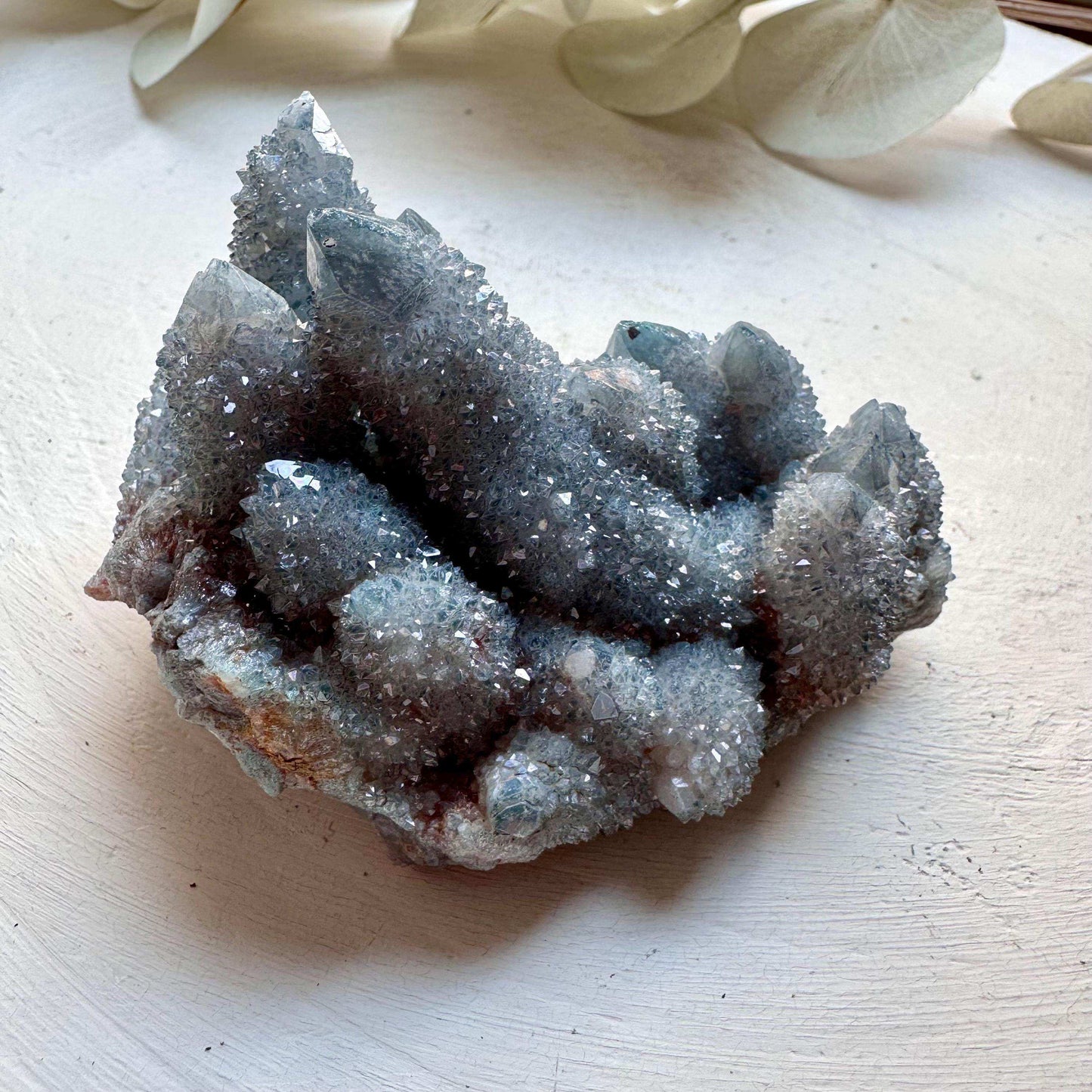 Aqua Aura Spirit Quartz Cluster - Large - GetYourCrystal
