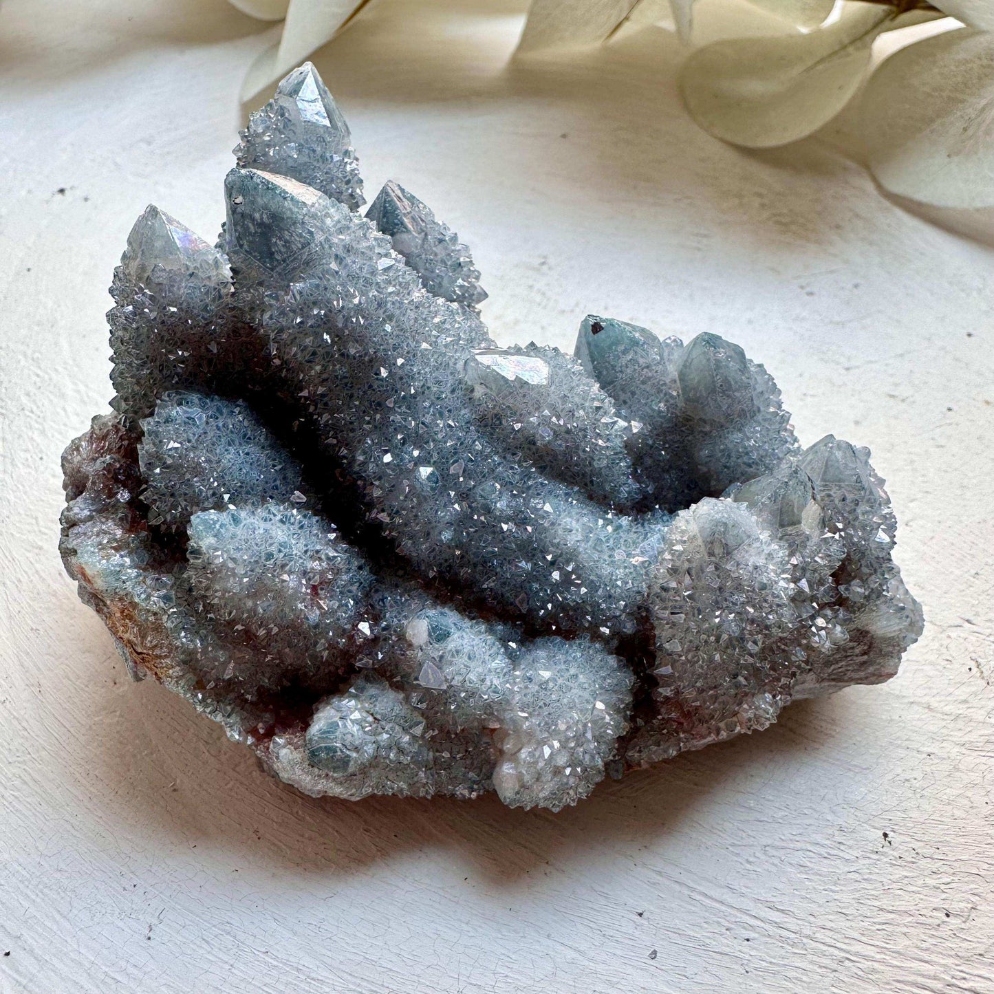 Aqua Aura Spirit Quartz Cluster - Large - GetYourCrystal