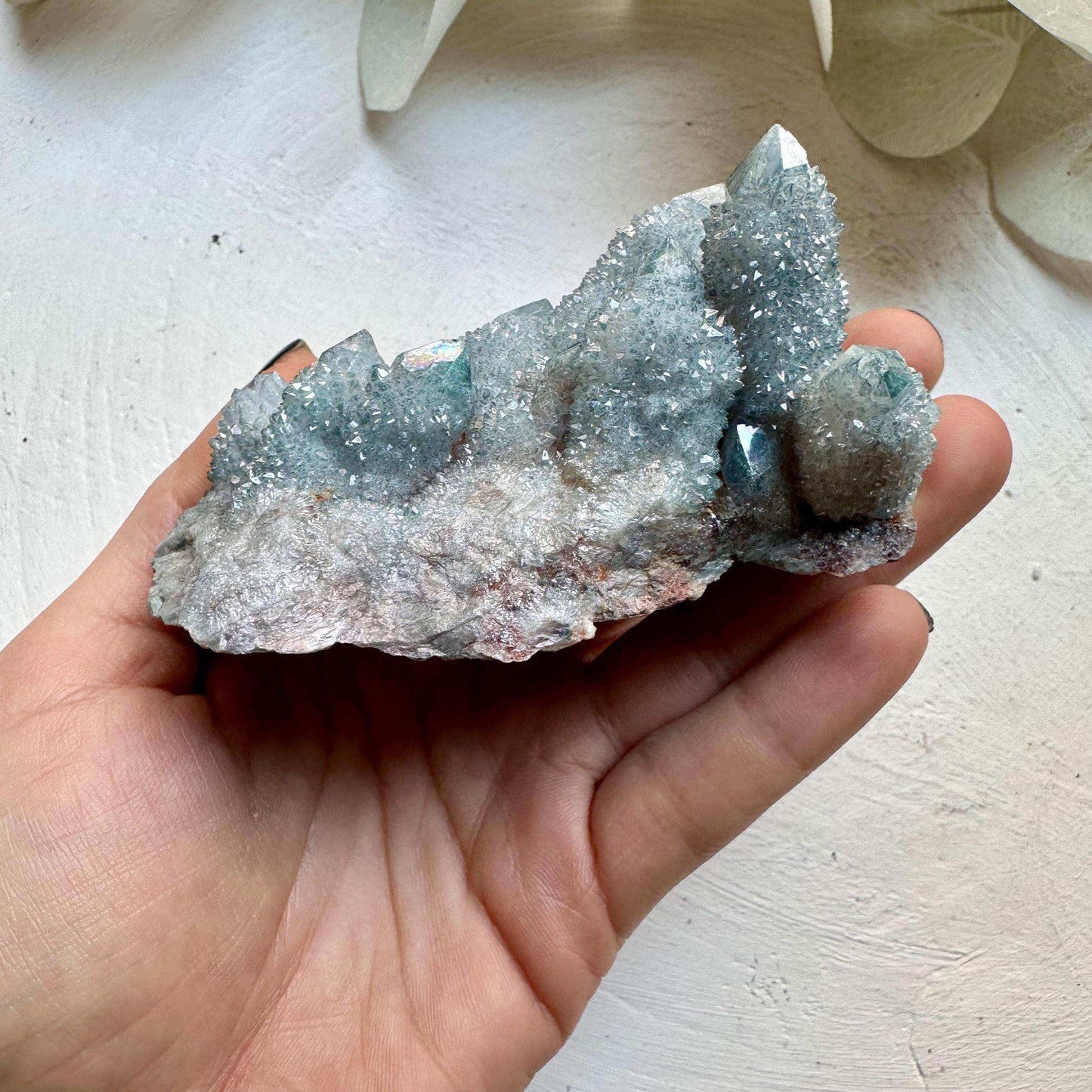 Aqua Aura Spirit Quartz Cluster - Large - GetYourCrystal