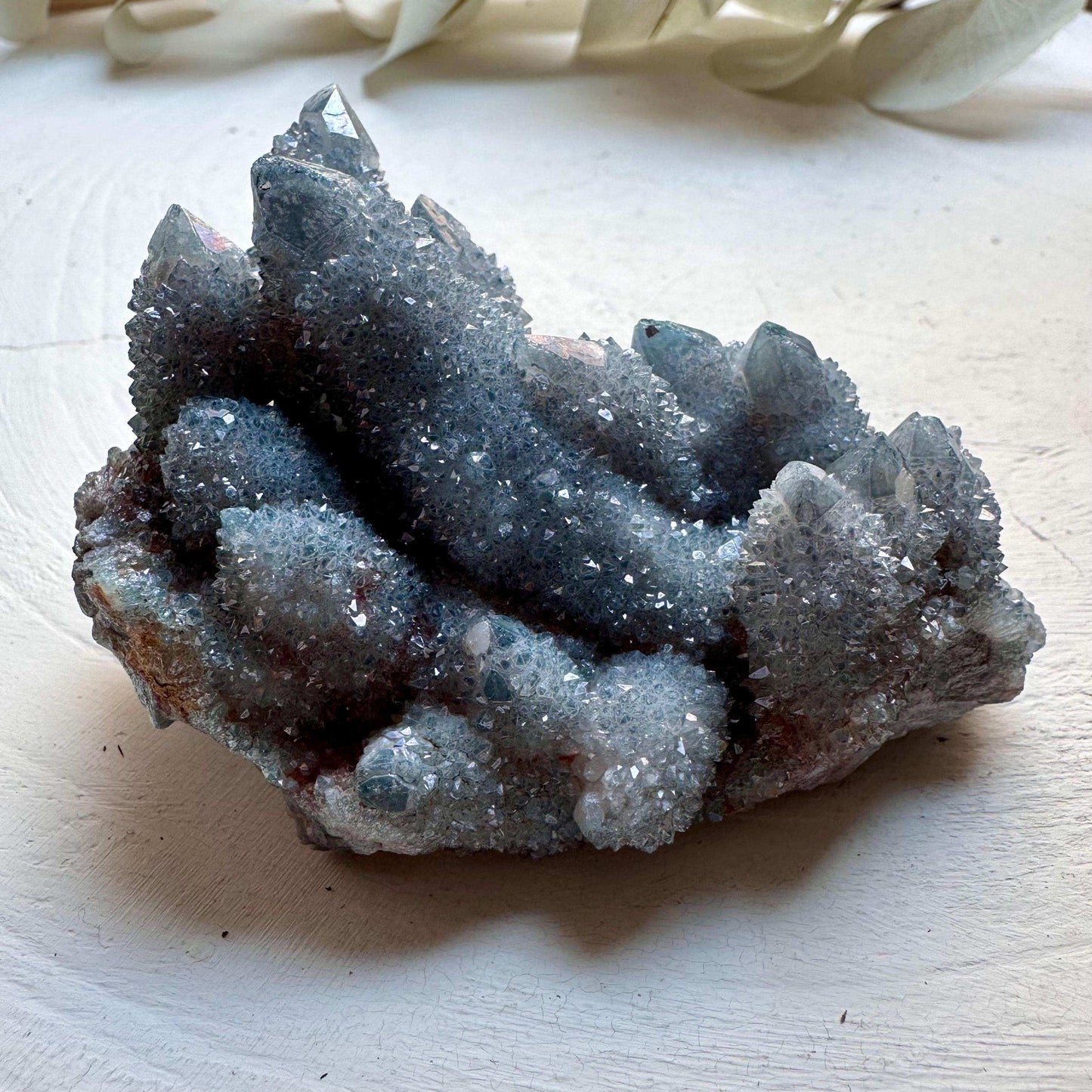Aqua Aura Spirit Quartz Cluster - Large - GetYourCrystal