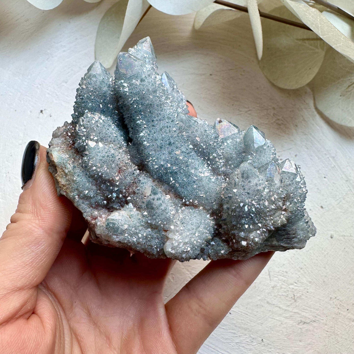 Aqua Aura Spirit Quartz Cluster - Large - GetYourCrystal