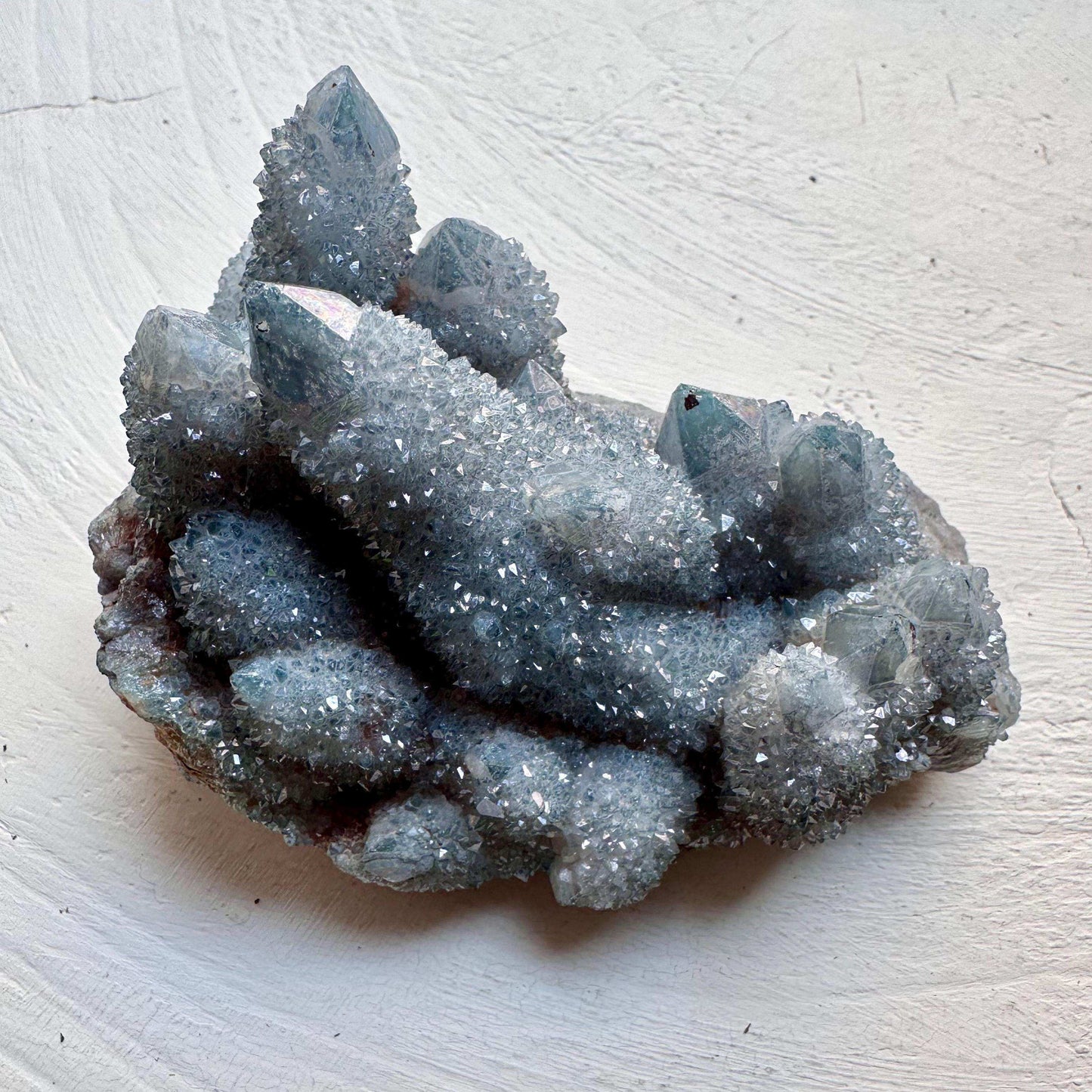 Aqua Aura Spirit Quartz Cluster - Large - GetYourCrystal
