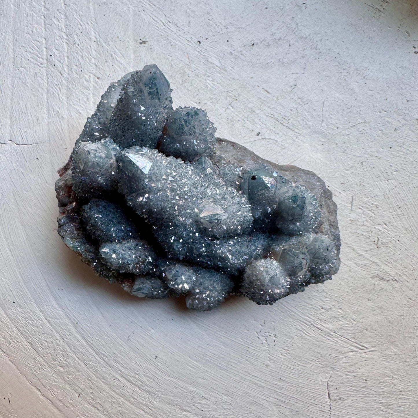 Aqua Aura Spirit Quartz Cluster - Large - GetYourCrystal