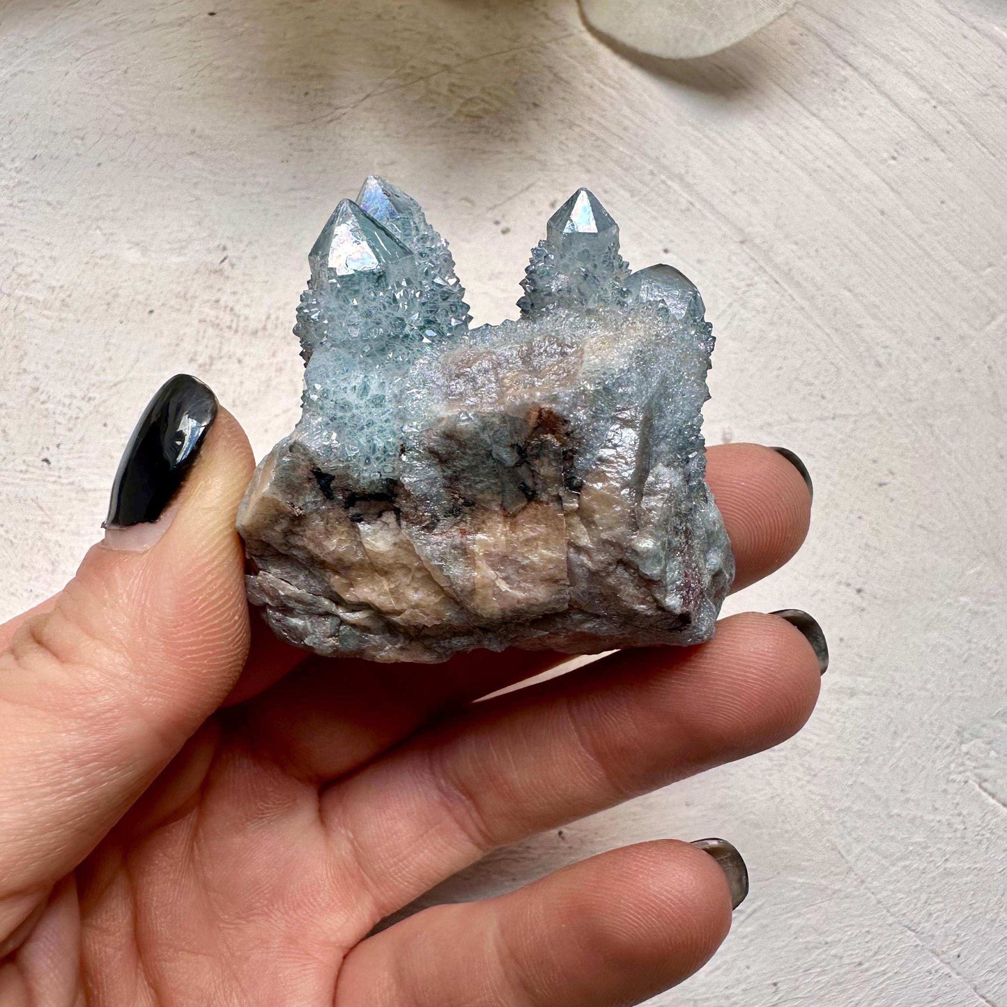 Aqua Aura Spirit Quartz Crystal Cluster - GetYourCrystal
