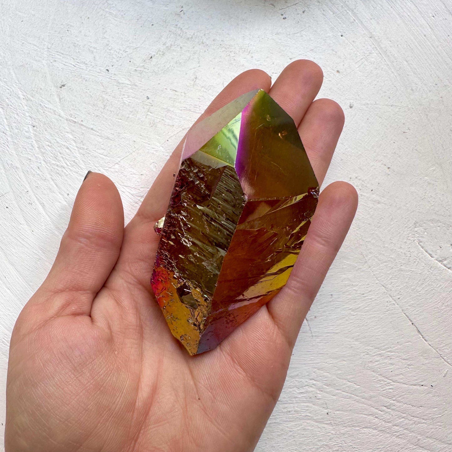 Sunset Aura Quartz | Double Terminated - GetYourCrystal