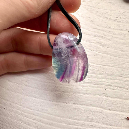 Rainbow Fluorite Necklace - GetYourCrystal