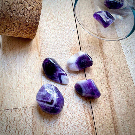 Chevron Amethyst Tumbled Crystal - GetYourCrystal