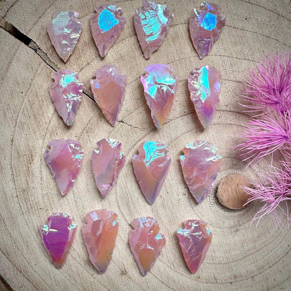Angel Aura Rose Quartz Arrowhead - GetYourCrystal