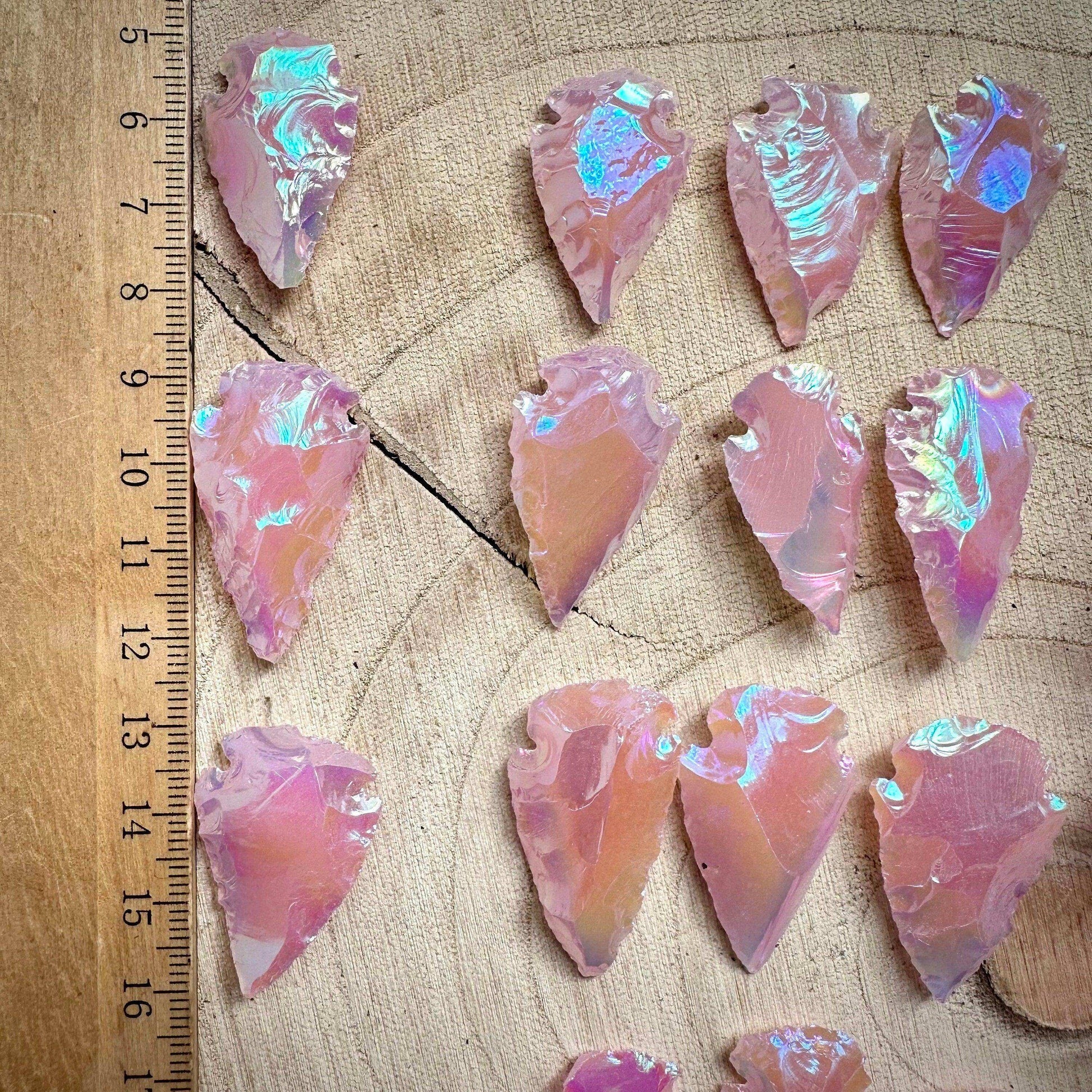 Angel Aura Rose Quartz Arrowhead - GetYourCrystal