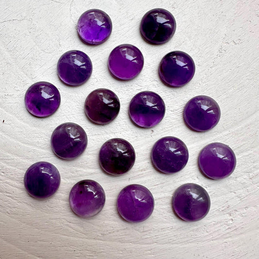 Amethyst Cabochon 10mm | Amethyst Lot | Natural Amethyst Crystal | Amethyst Cabochon Lot - GetYourCrystal