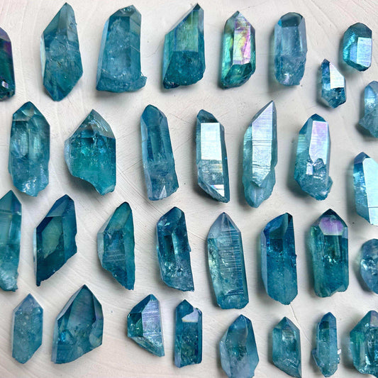 Aqua Aura Quartz Point - GetYourCrystal