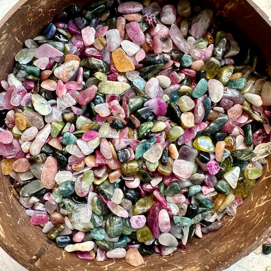 Tourmaline Chips | Small Mix Colour Tourmaline Crystal Lot | Tiny Tourmaline Polished Stone - GetYourCrystal