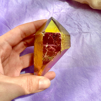 Sunset Aura Quartz | Double Terminated