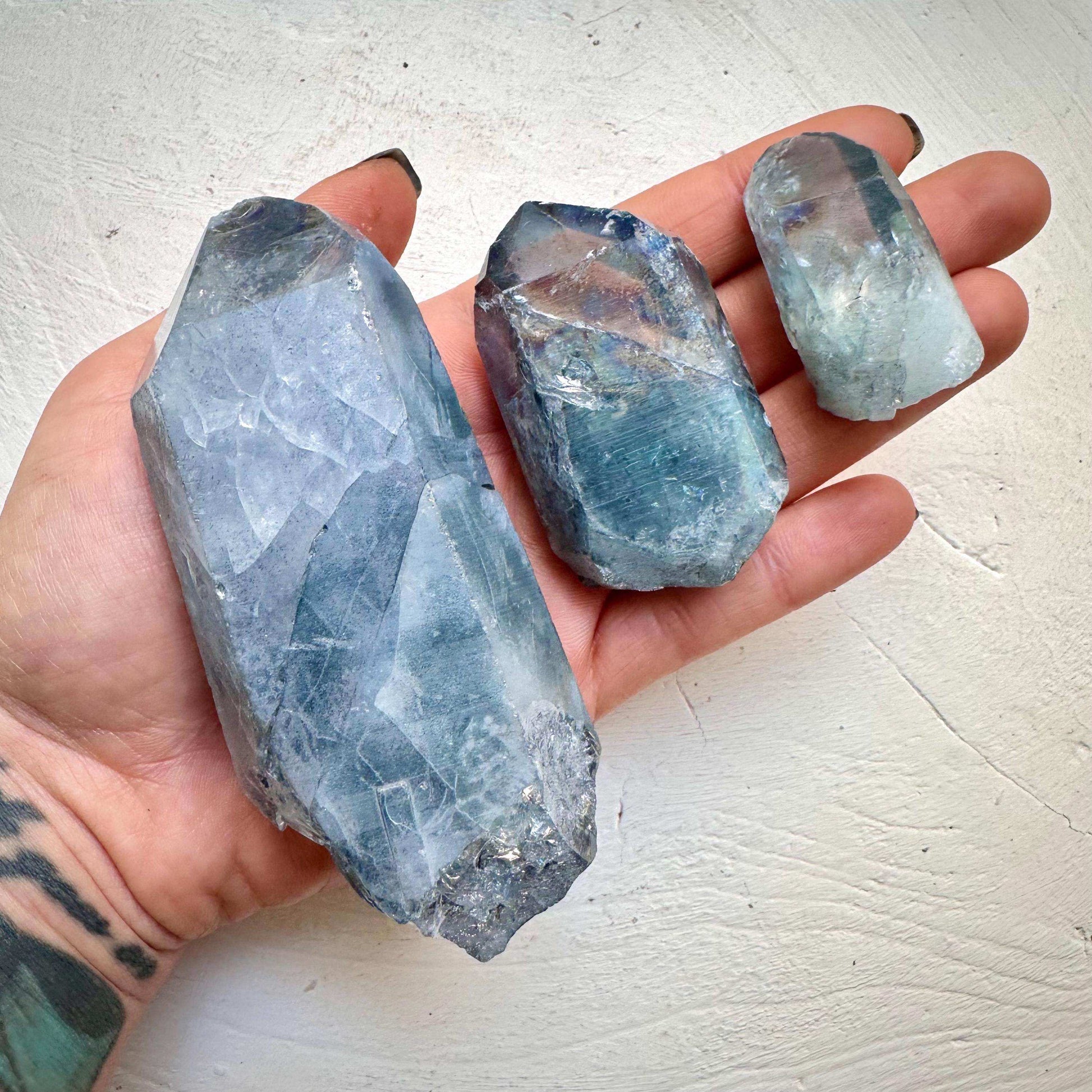 Aqua Aura Quartz Lot - B QUALITY - GetYourCrystal